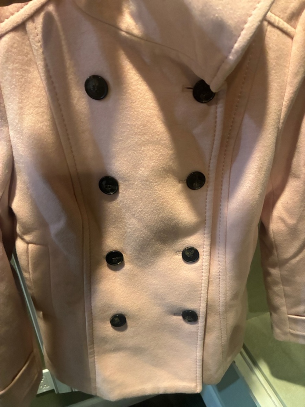 H&M Blush Pink Double-Breasted Pea Coat - Picture 3 of 7